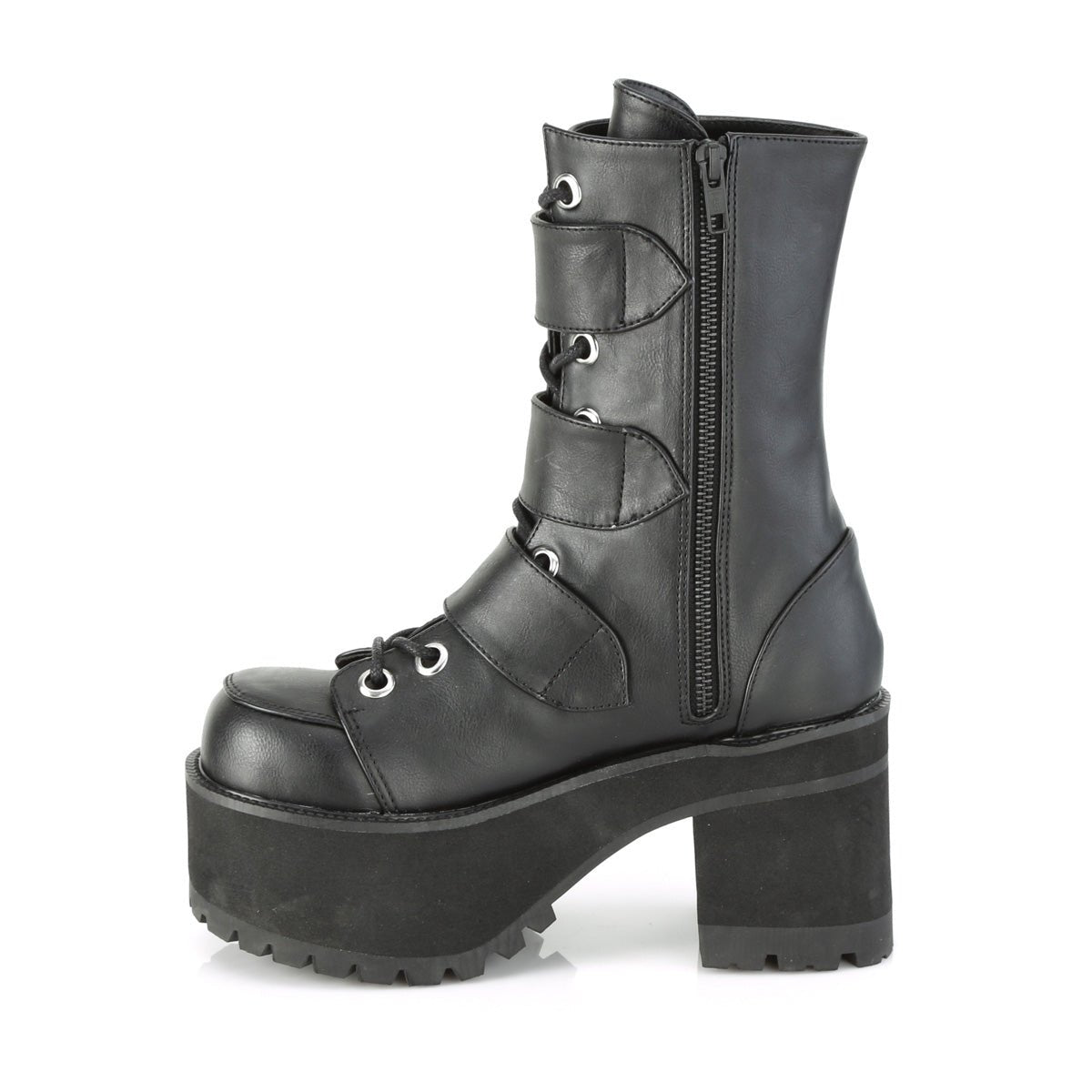 Too Fast | Demonia Ranger 308 | Black Vegan Leather Women&#39;s Ankle Boots