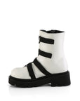 Too Fast | Demonia Renegade 50 | White Vegan Leather & Nylon Women's Ankle Boots