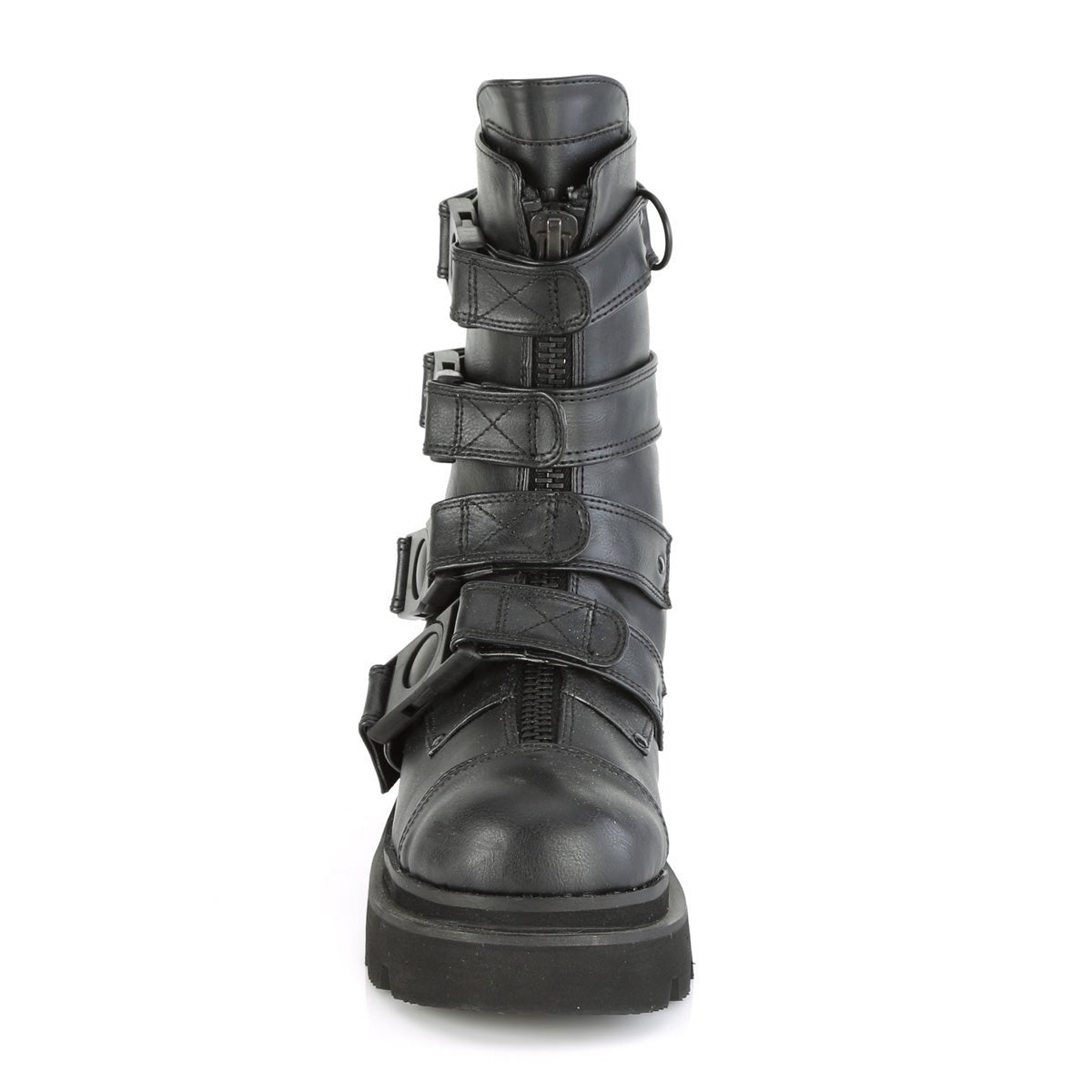 Too Fast | Demonia Renegade 55 | Black Vegan Leather Women's Mid Calf Boots