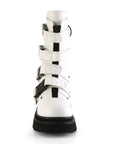 Too Fast | Demonia Renegade 55 | White Vegan Leather Women's Mid Calf Boots
