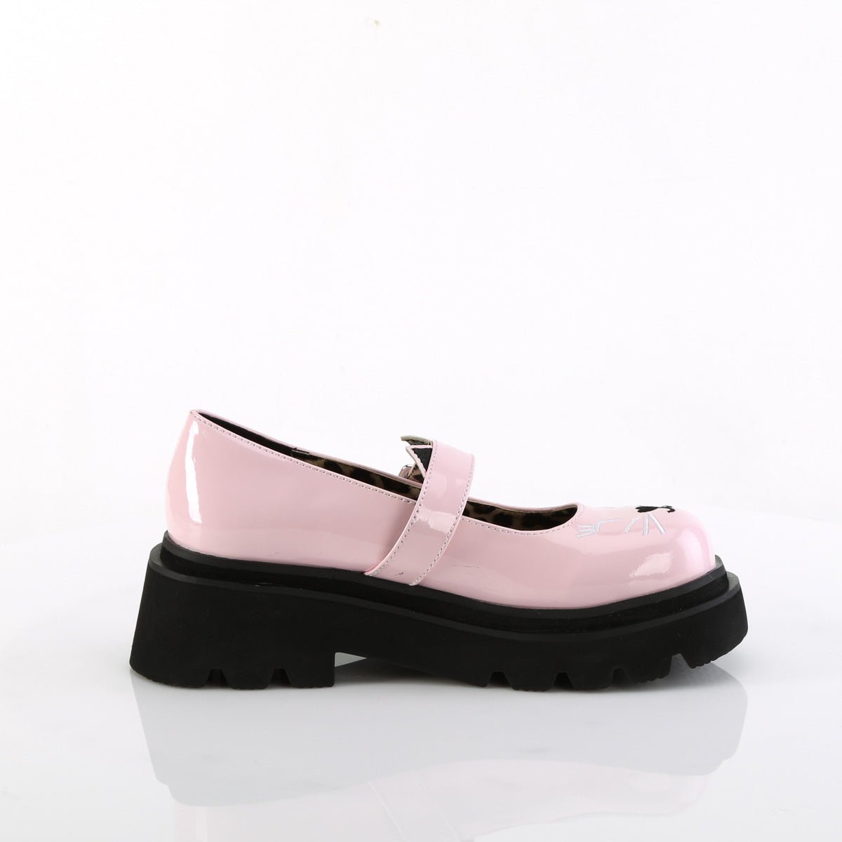 Too Fast | Demonia Renegade 56 | Baby Pink Patent Women&#39;s Mary Janes