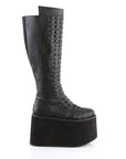 Too Fast | Demonia Rot 13 | Black Faux Leather Women's Knee High Boots