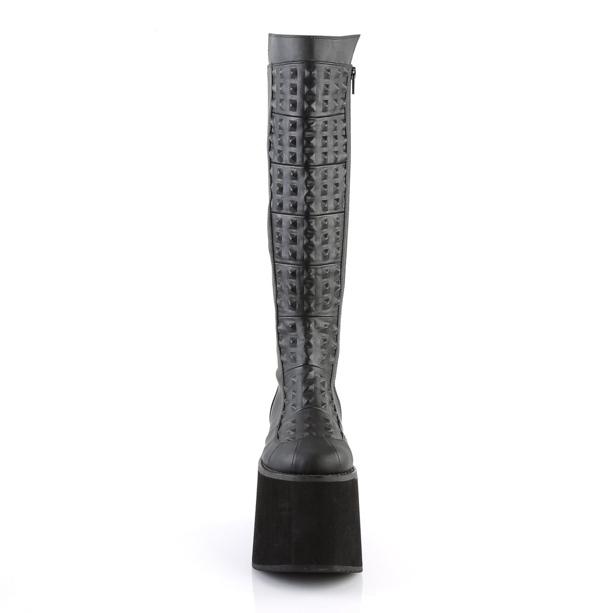 Too Fast | Demonia Rot 13 | Black Faux Leather Women&#39;s Knee High Boots