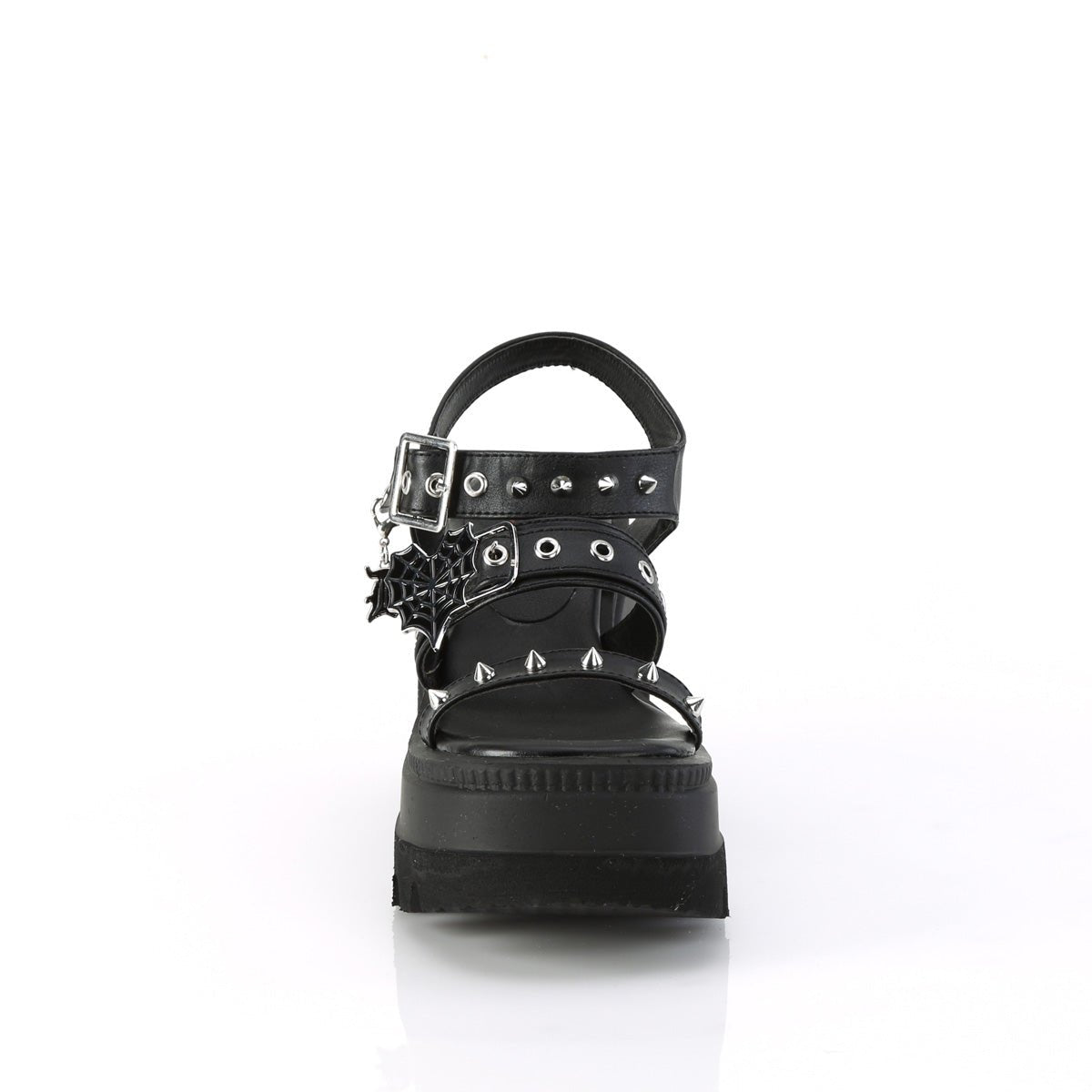 Too Fast | Demonia Shaker 13 | Black Vegan Leather Women's Sandals