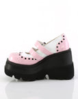 Too Fast | Demonia Shaker 27 | Baby Pink Patent Leather Women's Mary Janes