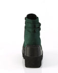 Too Fast | Demonia Shaker 52 | Emerald Vegan Suede Women's Ankle Boots
