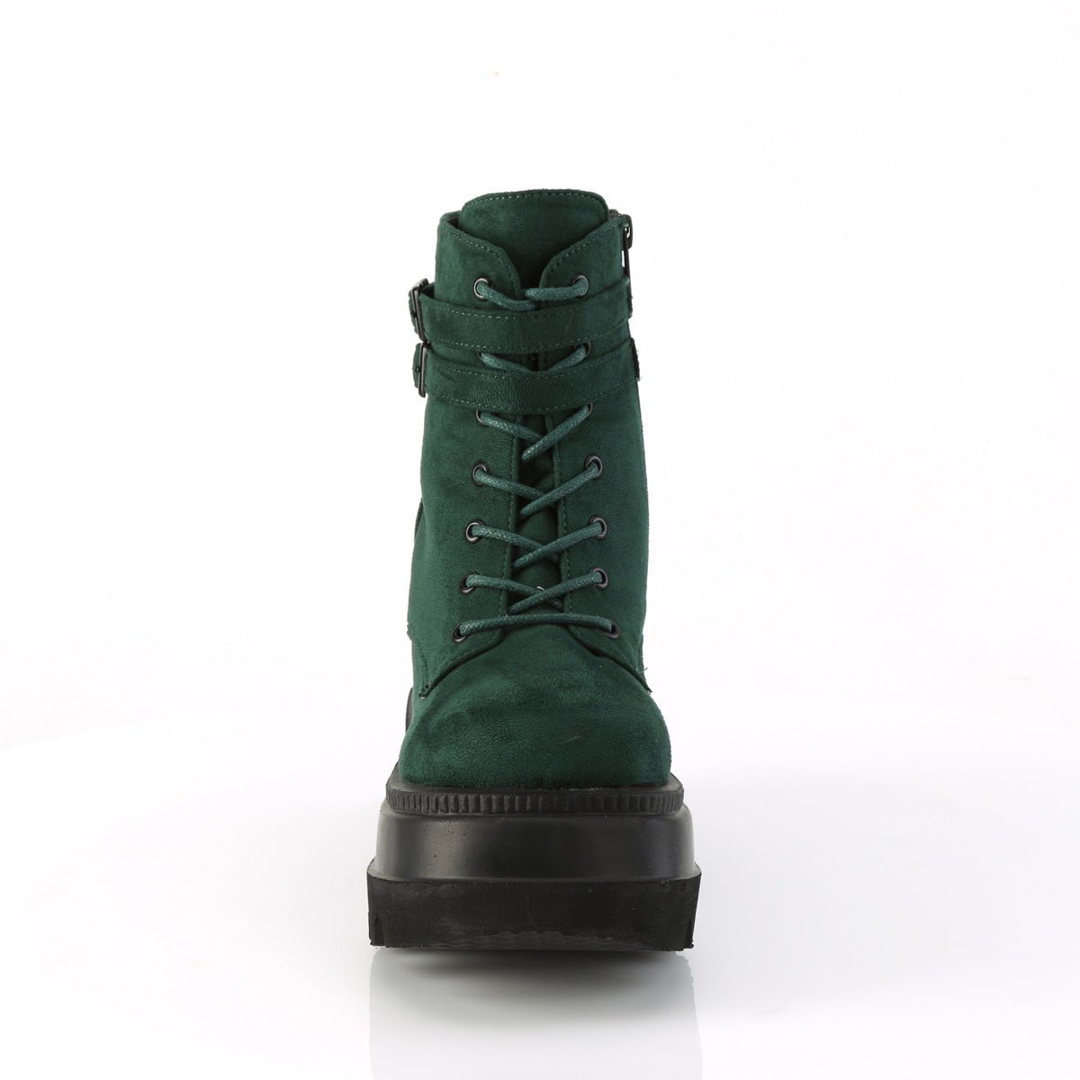 Too Fast | Demonia Shaker 52 | Emerald Vegan Suede Women&#39;s Ankle Boots