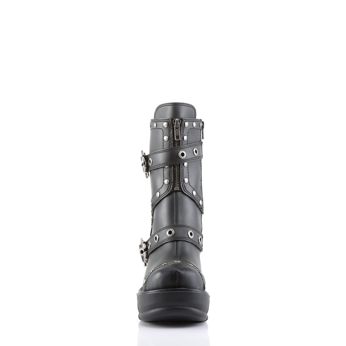 Too Fast | Demonia Sinister 201 | Black Vegan Leather Women's Mid Calf Boots