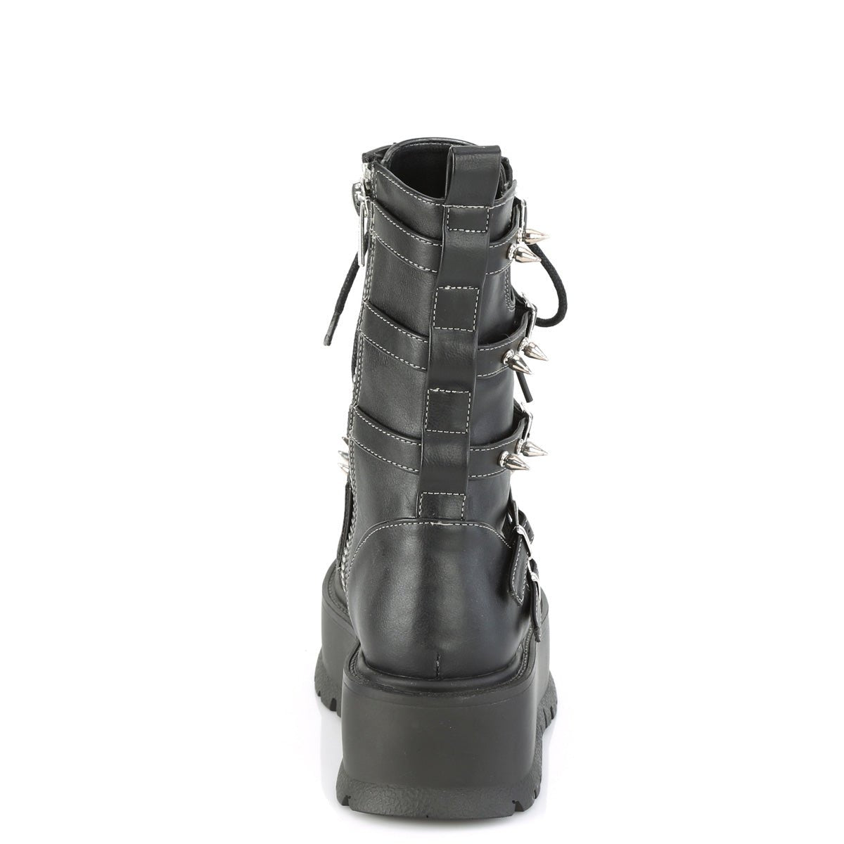 Too Fast | Demonia Slacker 165 | Black Vegan Leather Women&#39;s Mid Calf Boots
