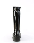Too Fast | Demonia Slacker 200 | Black Patent Leather Women's Knee High Boots