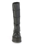 Too Fast | Demonia Slacker 230 | Black Vegan Leather Women's Knee High Boots