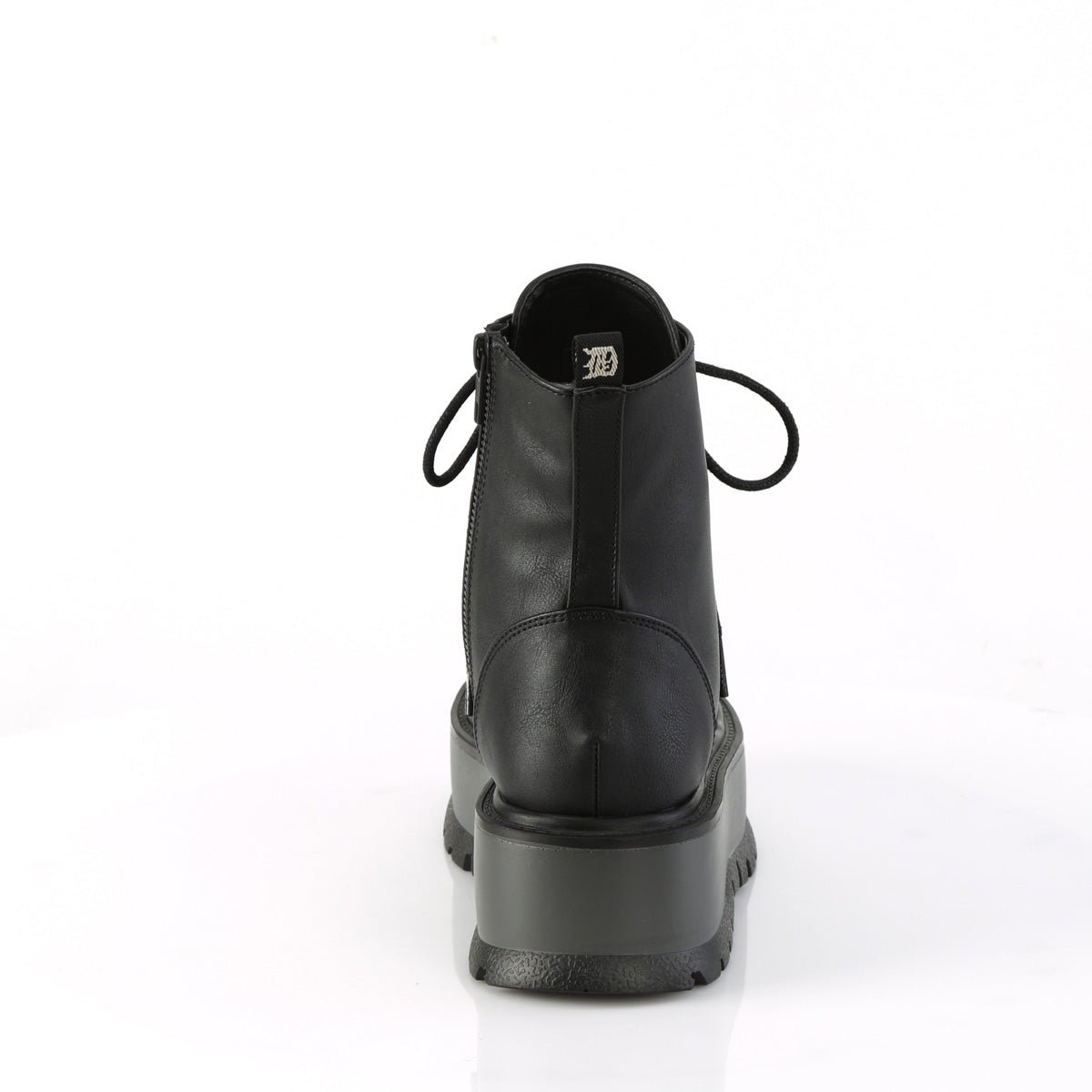 Too Fast | Demonia Slacker 55 | Black Vegan Leather Women&#39;s Ankle Boots