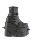 Too Fast | Demonia Slay 77 | Black Vegan Leather Women's Ankle Boots