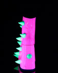 Too Fast | Demonia Slay 77 | Neon Pink & Neon Green Neon Uv Women's Ankle Boots