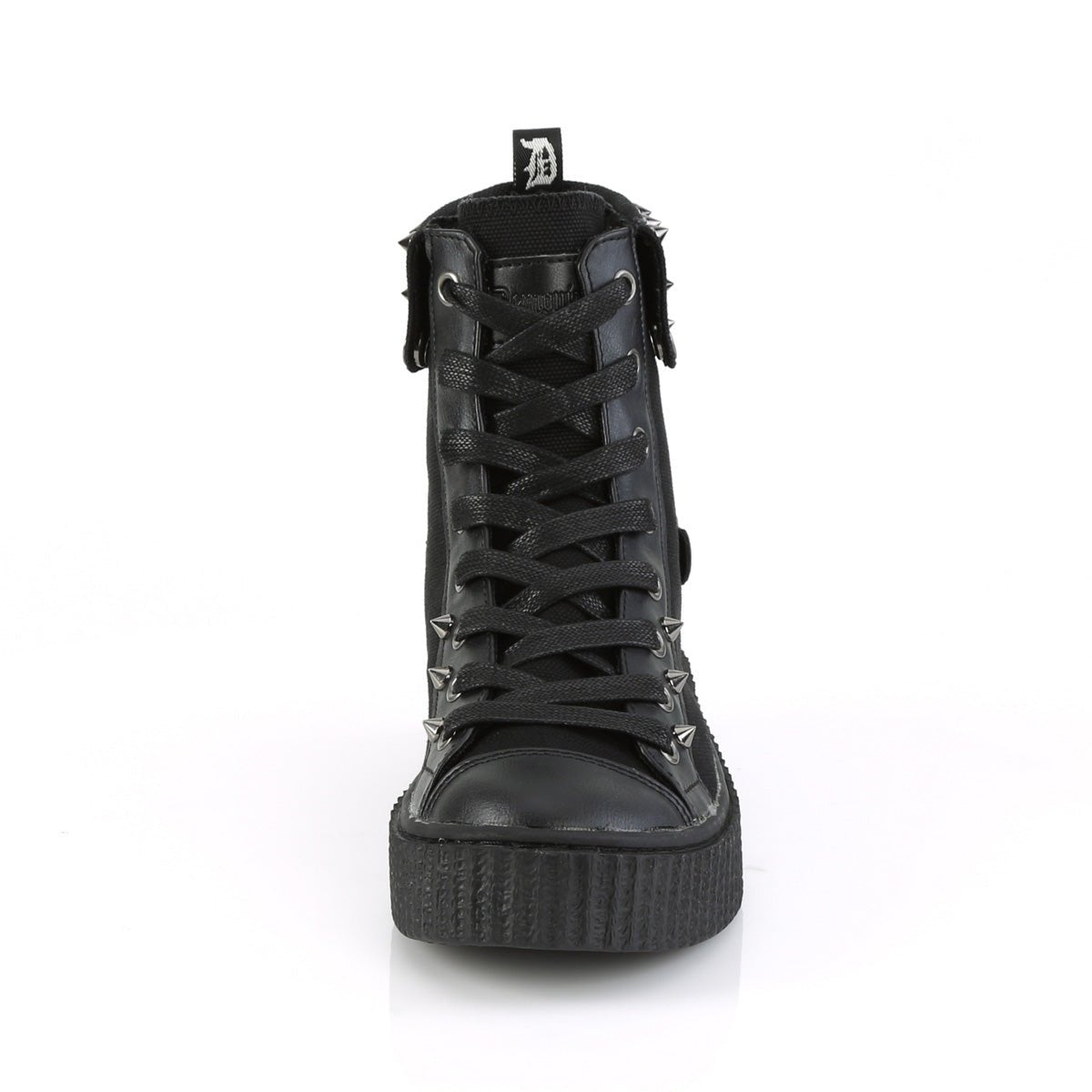 Too Fast | Demonia Sneeker 266 | Black Canvas & Vegan Leather Unisex Sneakers