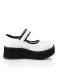 Too Fast | Demonia Sprite 01 | White Holographic Patent Women's Mary Janes