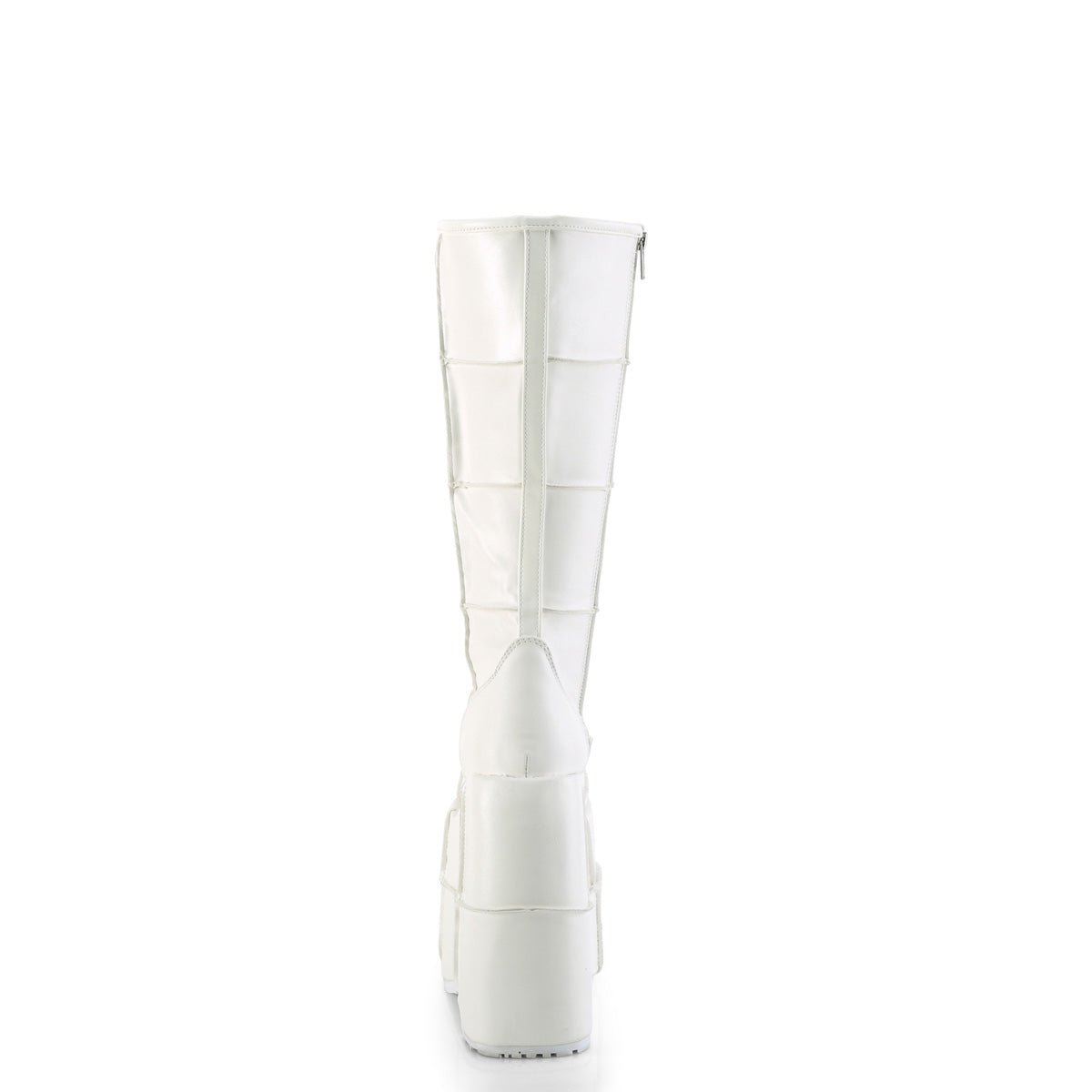 Too Fast | Demonia Stack 301 | White Vegan Leather Unisex Platform Boots