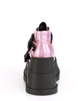 Too Fast | Demonia Stomp 15 | Pink Hologram & Glitter Women's Ankle Boots