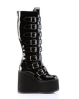 Too Fast | Demonia Swing 815 | Black Patent Leather Women's Knee High Boots