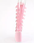 Too Fast | Demonia Swing 815 C | Baby Pink Tpu (Thermoplastic Polyurethane) Women's Knee High Boots