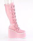 Too Fast | Demonia Swing 815 C | Baby Pink Tpu (Thermoplastic Polyurethane) Women's Knee High Boots
