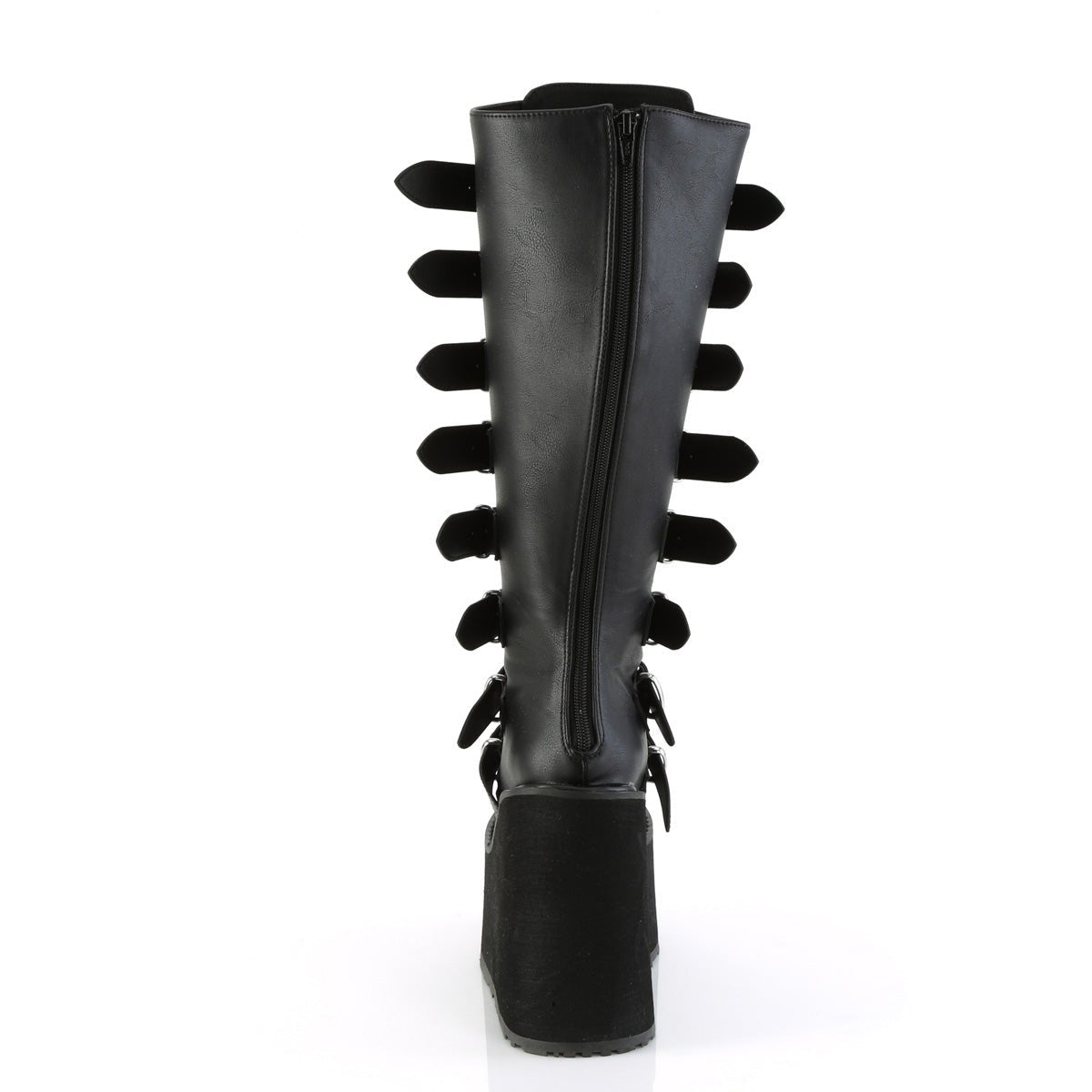 Too Fast | Demonia Swing 815 Wc | Black Vegan Leather Women's Knee High Boots
