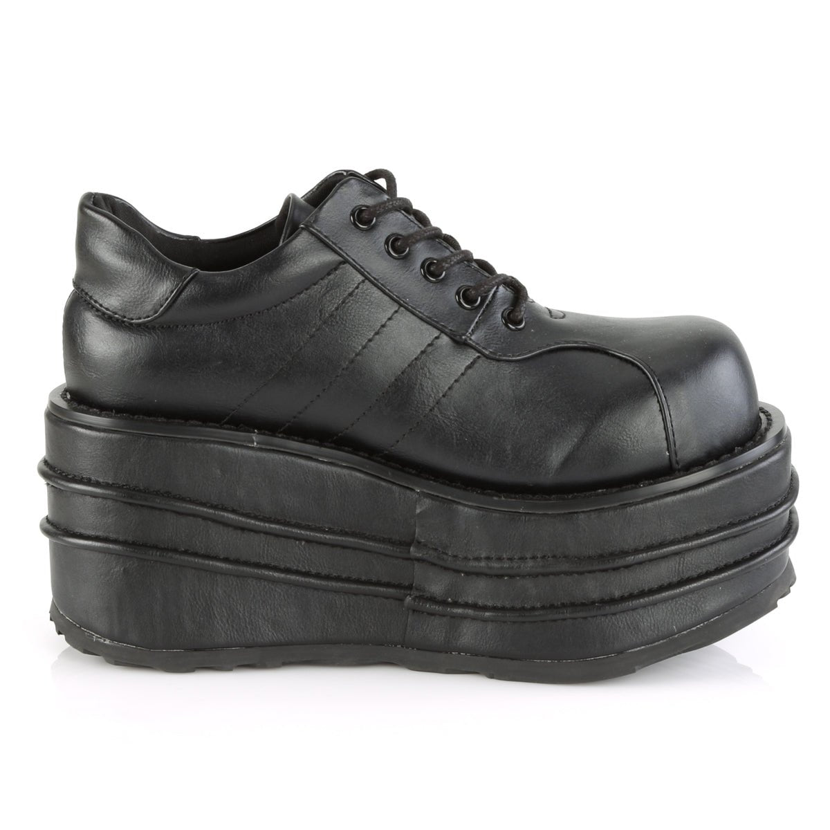Too Fast | Demonia Tempo 08 | Black Vegan Leather Unisex Platform Shoes