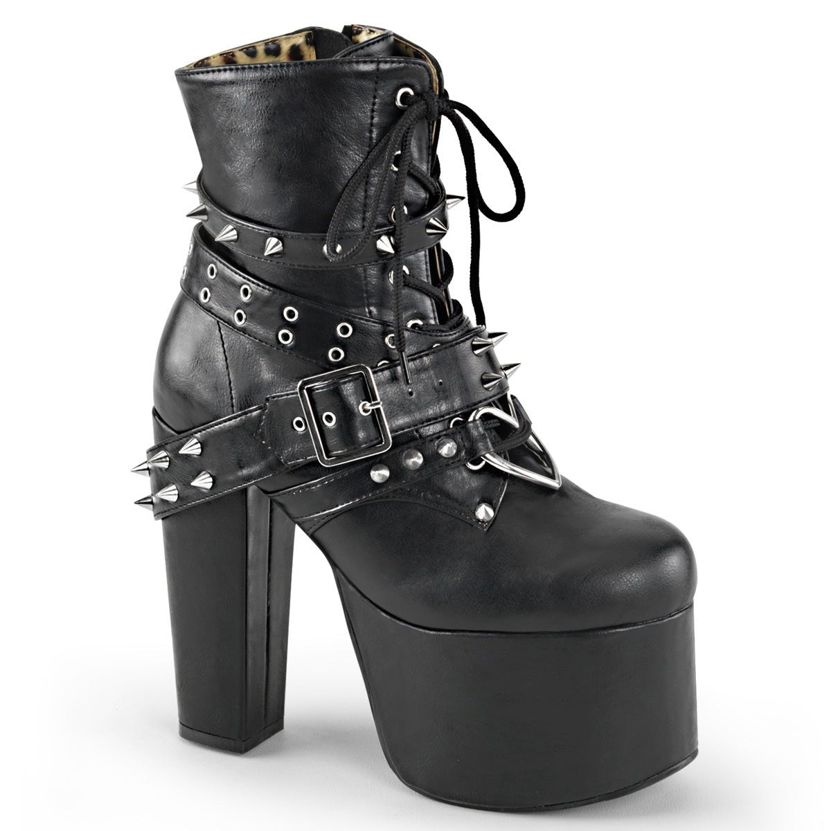 Too Fast | Demonia Torment 700 | Black Vegan Leather Women&#39;s Ankle Boots