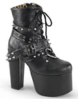 Too Fast | Demonia Torment 700 | Black Vegan Leather Women's Ankle Boots
