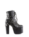 Too Fast | Demonia Torment 700 | Black Vegan Leather Women's Ankle Boots