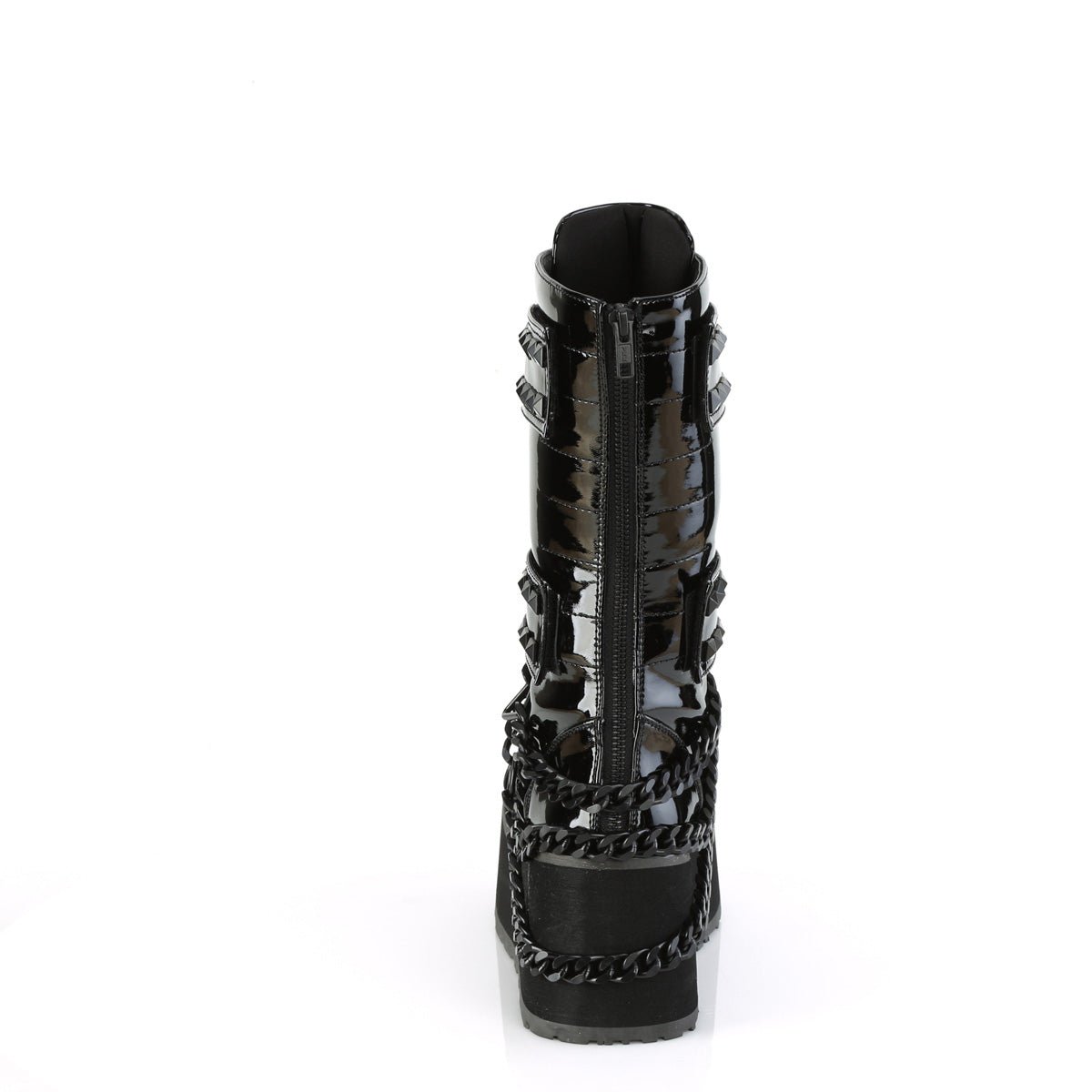 Too Fast | Demonia Trashville 138 | Black Patent Leather Unisex Platform Boots