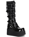 Too Fast | Demonia Trashville 518 | Black Patent Leather Unisex Platform Boots