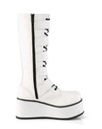 Too Fast | Demonia Trashville 518 | White Vegan Leather Unisex Platform Boots