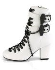 Too Fast | Demonia Vivika 128 | White Vegan Leather Women's Ankle Boots