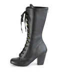Too Fast | Demonia Vivika 205 | Black Vegan Leather Women's Mid Calf Boots