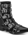 Too Fast | Demonia Warlock 70 | Black Patent Leather Unisex Platform Boots