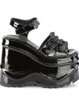 Too Fast | Demonia Wave 13 | Black Patent Leather Women's Sandals
