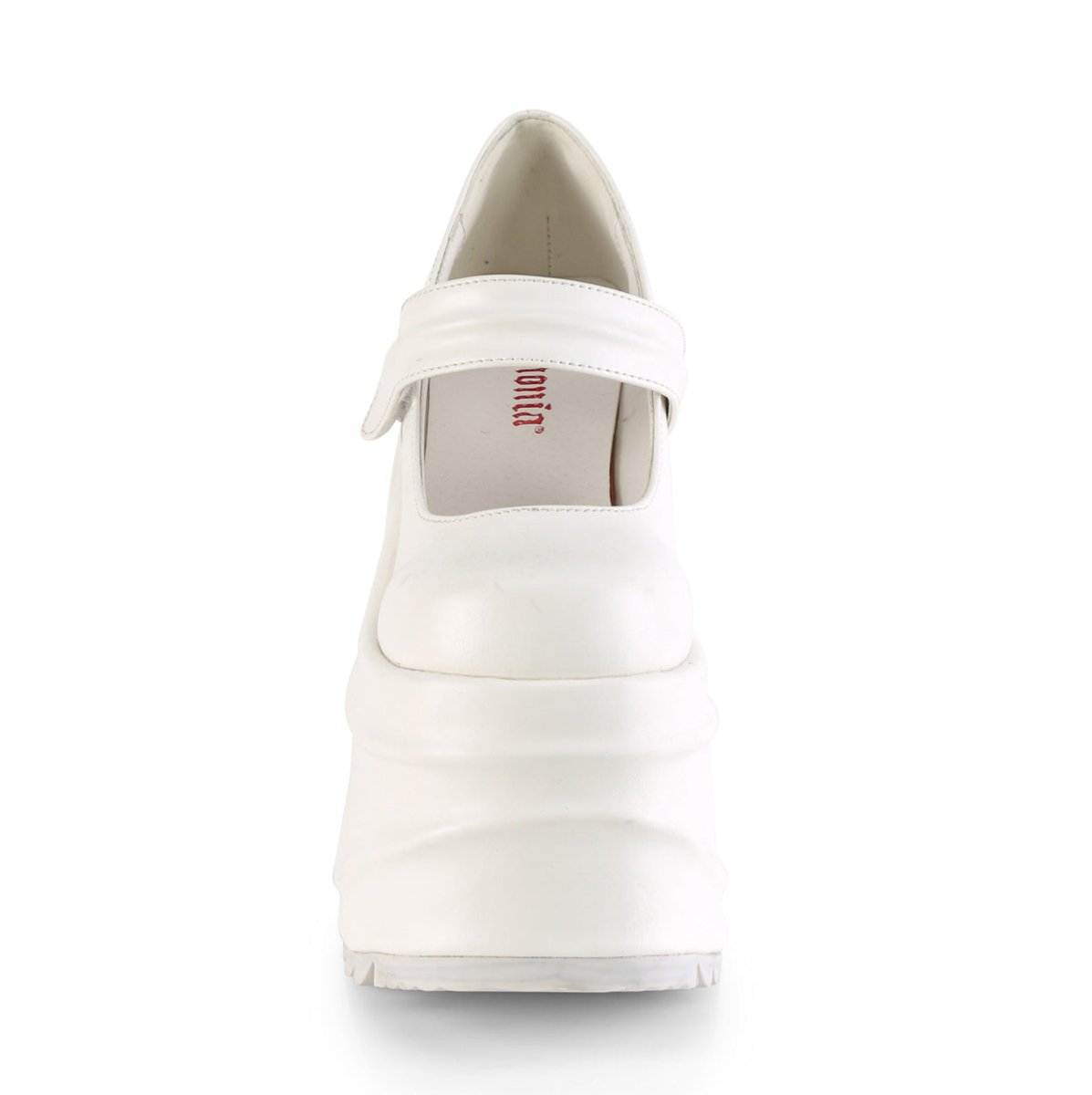 Too Fast | Demonia Wave 32 | White Vegan Leather Women's Mary Janes