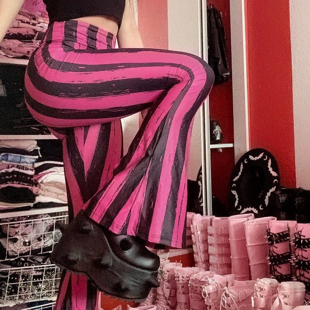 Pink and hot sale black striped pants