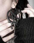 Too Fast | Drippy Metal Pentagram Hoop Earrings