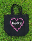 Too Fast | Drop Dead Thorny Heart Canvas Tote Bag