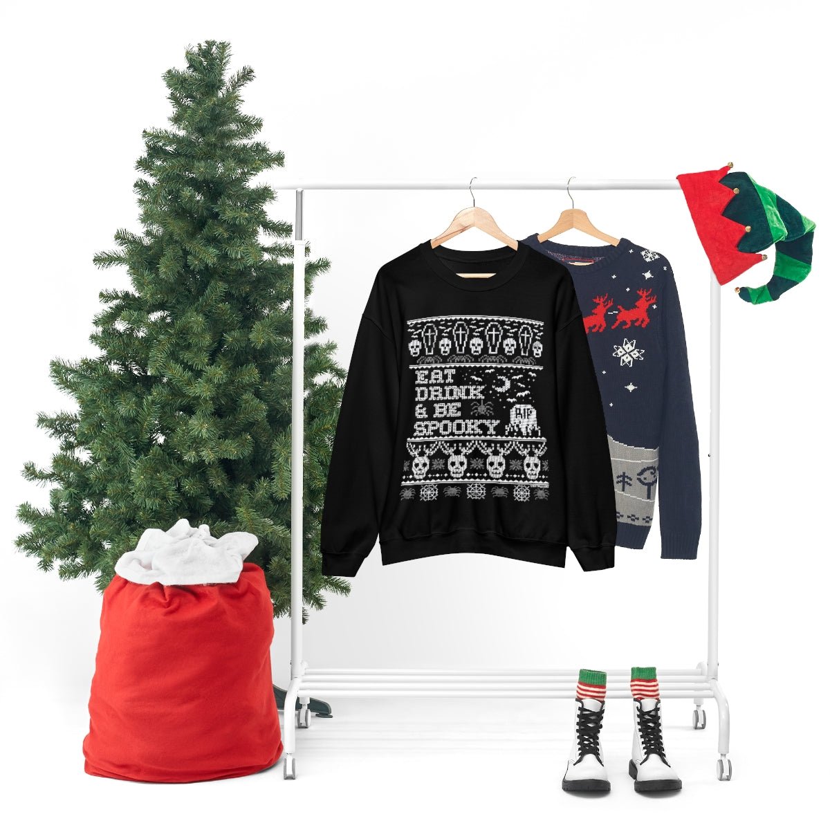 Too Fast | Eat Drink and Be Spooky Christmas Crewneck Sweatshirt