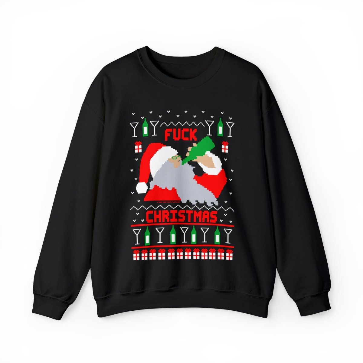 Too Fast | F Christmas Drunk Santa Crewneck Sweatshirt