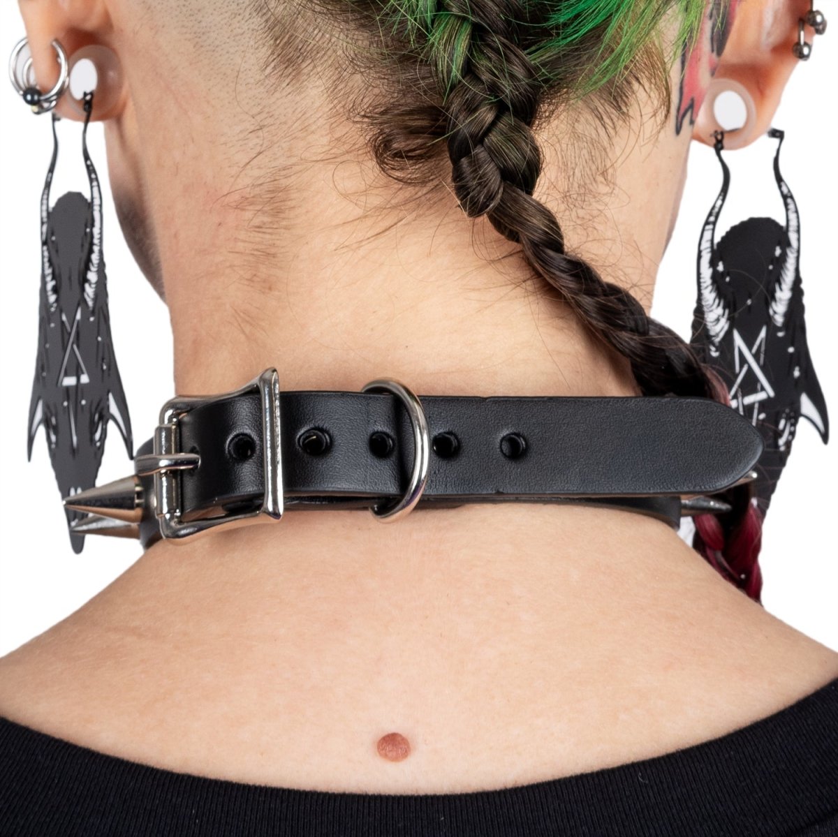 Gothic choker DOUBLE SPIKED CHOKER - Restyle