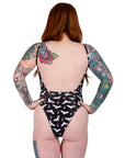 Too Fast | Gothic Bats Bat Shaped One Piece Swimsuit