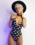Too Fast | Gothic Bats Bat Shaped One Piece Swimsuit