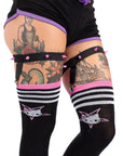 Too Fast | Hello Satan Kitty Thigh High Garter Socks