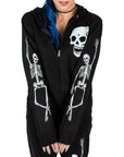 Too Fast | Just Chillin Skeletons Zip Up Hooded Sweatshirt
