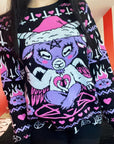 Too Fast | Kawaii Christmas Baphomet Knit Christmas Sweater