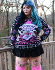 Too Fast | Kawaii Christmas Baphomet Knit Christmas Sweater